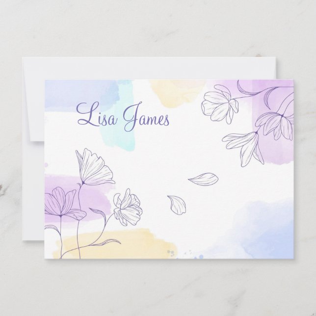 Carte Flat Note du nom personnalisé (Devant)