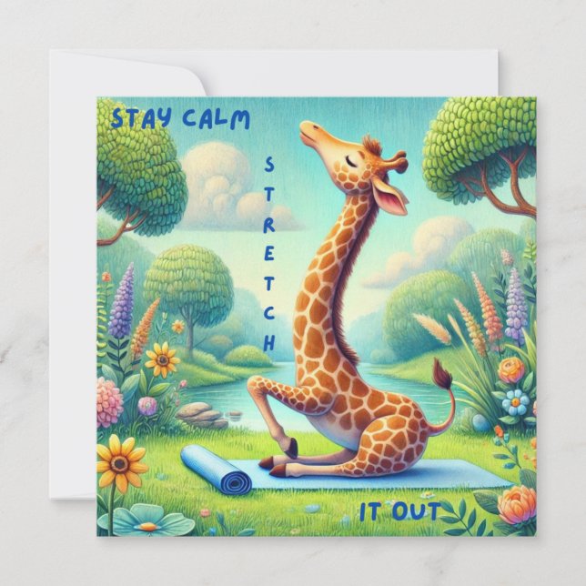 Carte Flat Stay Calm Giraffe Yoga (Devant)