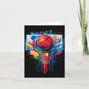 Carte Flèche colorée Basketball Ball Hoop Slam Dunk Drip