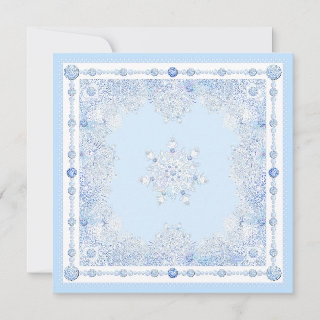 Carte Flèche de neige bleu glace (Devant)