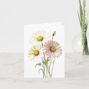 Carte Fleur aquarelle moderne professionnelle Daisy