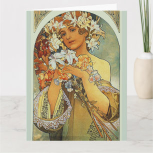 Carte Fleur, Beaux-Arts Alphonse Mucha Anniversaire