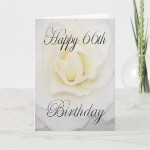Carte Fleur blanche Joyeux 66e anniversaire