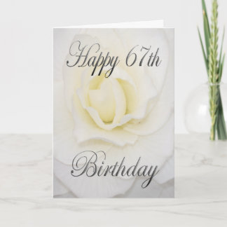 Carte Fleur blanche Joyeux 67e anniversaire