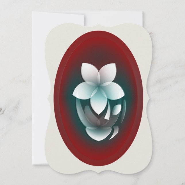 Carte Fleur blanche miroir (Devant)