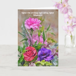 Carte Fleur Bouquet Foi Félicitations Bible Verse