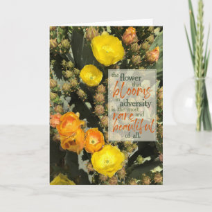 Carte Fleur Cactus   Encouragement Citation Inspiration 