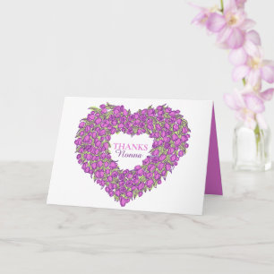Carte Fleur coeur pourpre tuilp art Nonna Fête des Mères