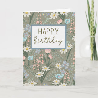 Carte Fleur Cottagecore d'anniversaire