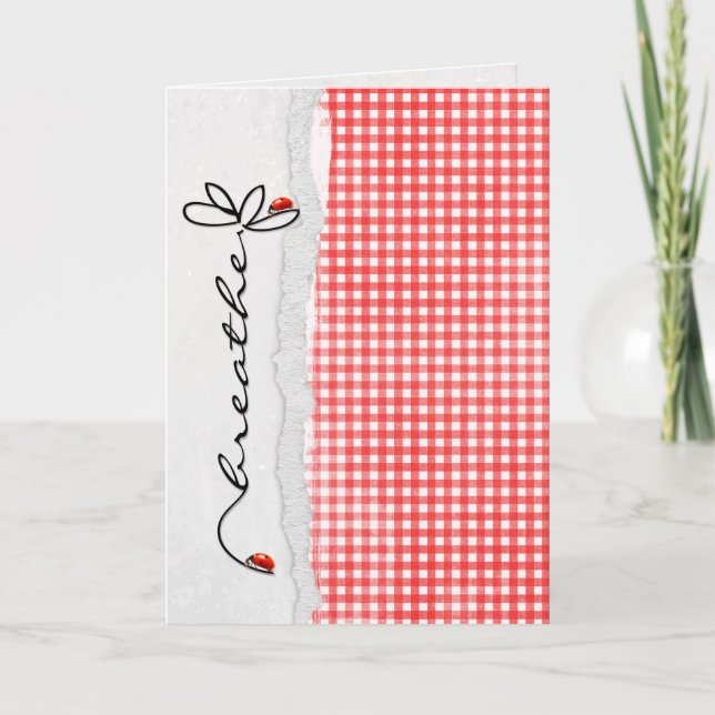 Carte fleur d'amitié avec des bugs de dame (Devant)