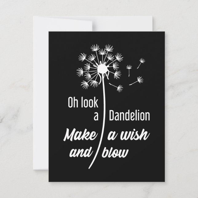 Carte Fleur Dandelion Font Un Souhait Et Souffle (Devant)