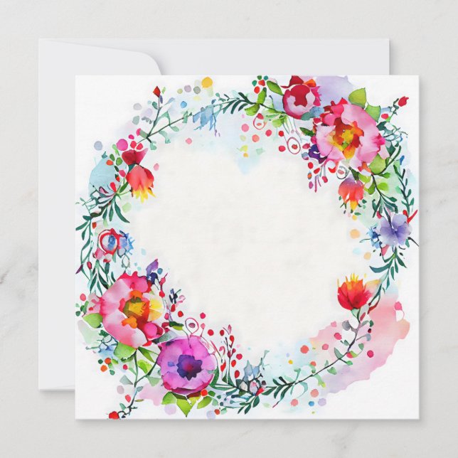 Carte Fleur d'aquarelle Loose Happy et brillant (Devant)