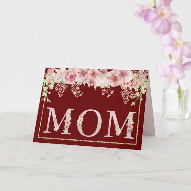 Carte Fleur d'aquarelle rose à la fête des mères de cann (Orchidée)