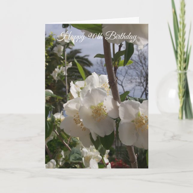 Carte Fleur d'arbre personnalisée 90e anniversaire (Devant)