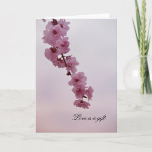 Carte Fleur de cerisier rose