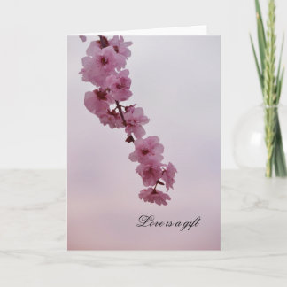 Carte Fleur de cerisier rose