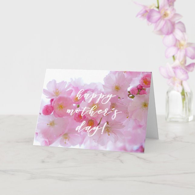 Carte Fleur de Cerisier Rose | Bonne Fête des Mères (Orchidée)
