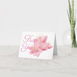 Carte Fleur de cerisier rose merci