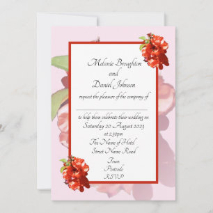 Carte Fleur de coing rouge et rose