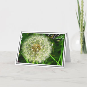 Carte Fleur de Dandelion complexe au feuillage vert