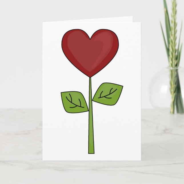 Carte Fleur de floraison de coeur - amitié (Devant)