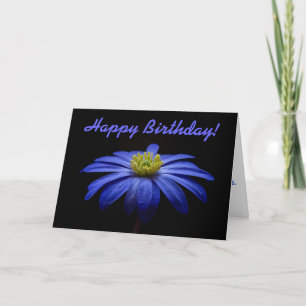 Carte Fleur de Gerbera Blue Daisy Joyeux Anniversaire
