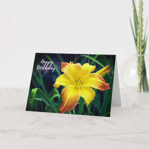 Carte Fleur de jour de naissance de lys d'un jour jaune