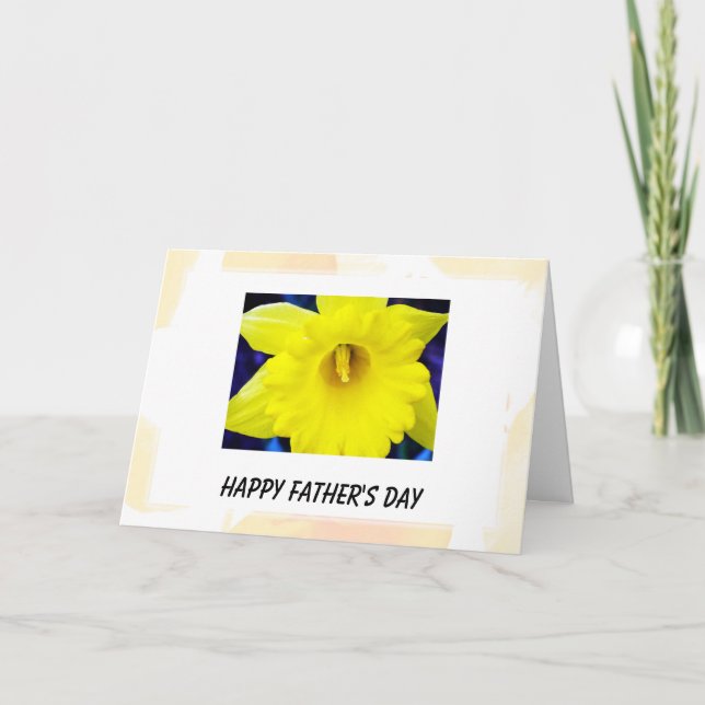 Carte fleur de la daffodique jaune de la fête des pères  (Devant)
