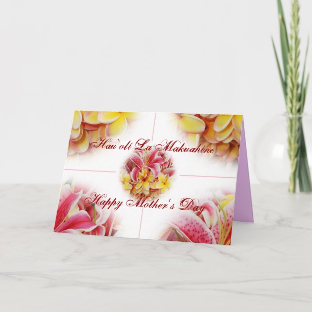 Carte Fleur de la Fête des mères hawaïennes (Devant)