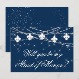 Carte Fleur de Lis Lumières Bleues Soyez ma servante d