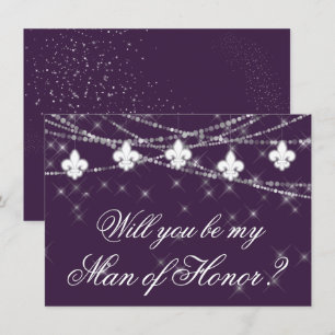 Carte Fleur de Lis Lumières violettes   Demandez à ma se