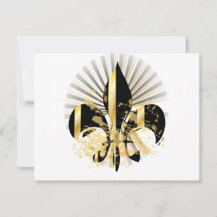 Carte Fleur de Lis noir et or