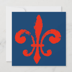 Carte Fleur De Lis Rouge Démangé