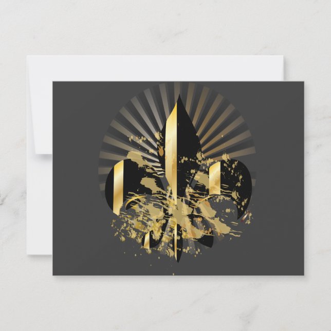 Carte Fleur de Lis, texte personnalisable (Devant)