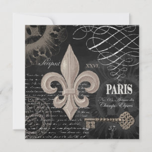 Carte fleur de lis vintage
