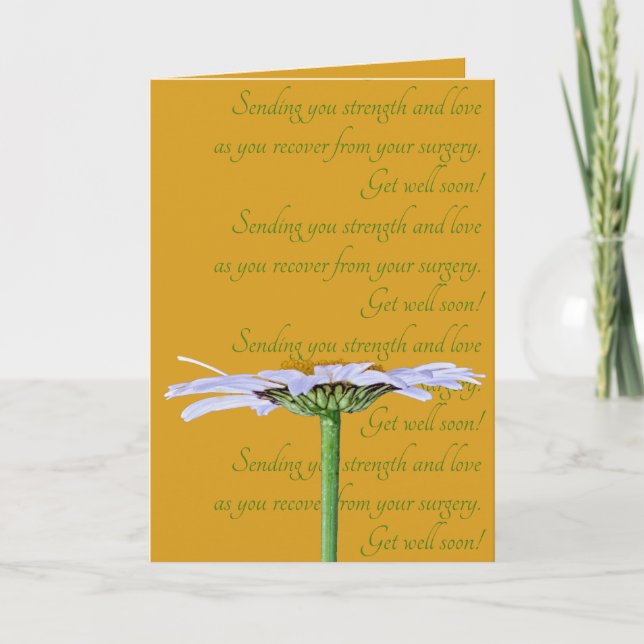 Carte Fleur de marguerite blanche Chirurgie jaune vert o (Devant)
