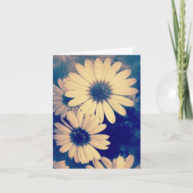 Carte Fleur de marguerite Grunge (Devant)