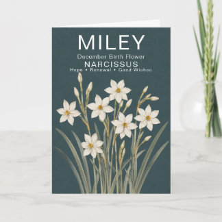 Carte Fleur de naissance de narcisse personnalisée pour