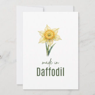 carte fleur de naissance du narcisse de mars aquar