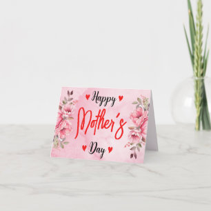 Carte Fleur de rose rose aquarelle artistique pour la fê
