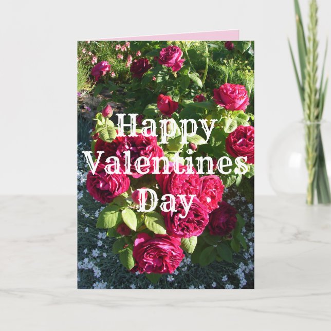 Carte Fleur de rose rouge Floral Roses Vintages Valentin (Devant)