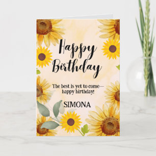 Carte Fleur de tournesol Anniversaire