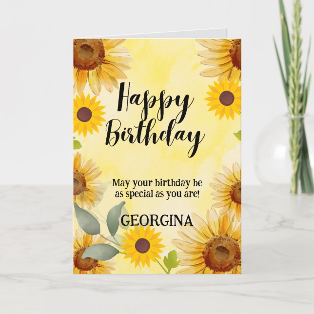 Carte Fleur de tournesol Anniversaire (Devant)