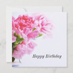 Carte Fleur d'oeillet rose Joyeux anniversaire