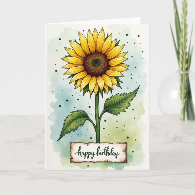 Carte Fleur Dorée Joyeuse (Devant)
