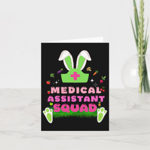 Carte Fleur d'oreille de lapin de l'équipe médicale rétr