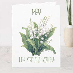 Carte Fleur du mois de naissance mai Lily Anniversaire