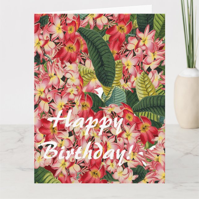 Carte Fleur Floral Plumeria Big Birthday Card (Devant)