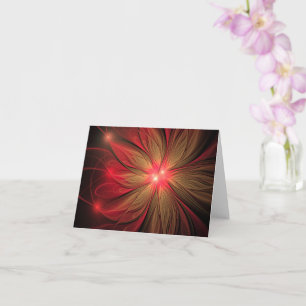 Carte Fleur fractale de fansy rouge