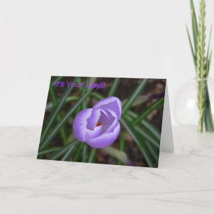 Carte Fleur heureuse d'Anniversaire-crocus